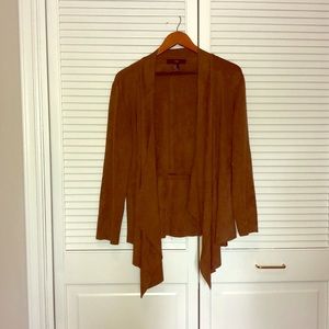 Asymmetrical Vegan Suede Cardigan